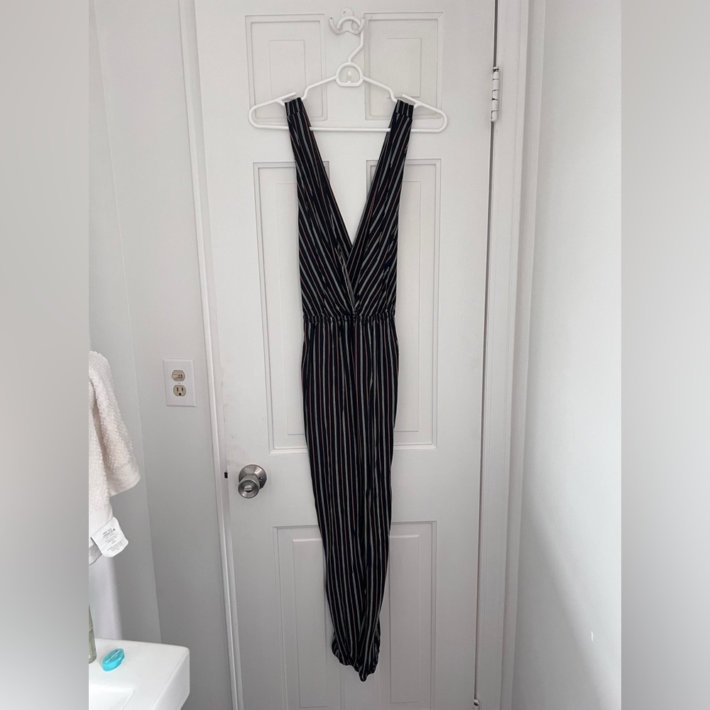 Striped Black and White Jumpsuit